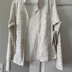 RBX Cream Zebra-Print Athletic Jacket